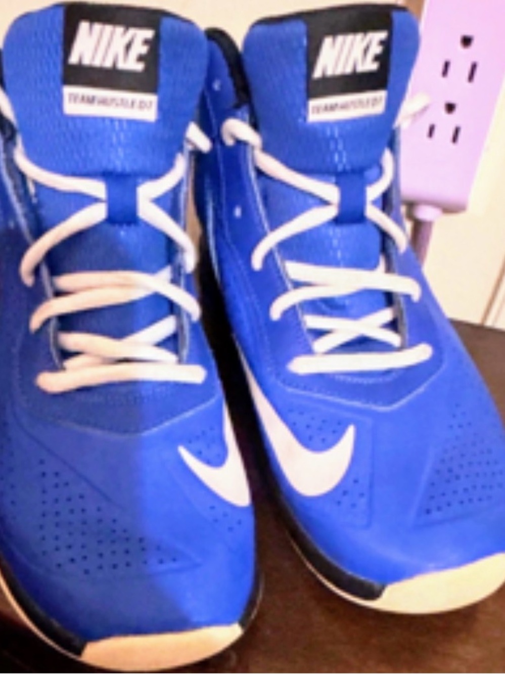Nike Blue and White High-Top Sneakers
